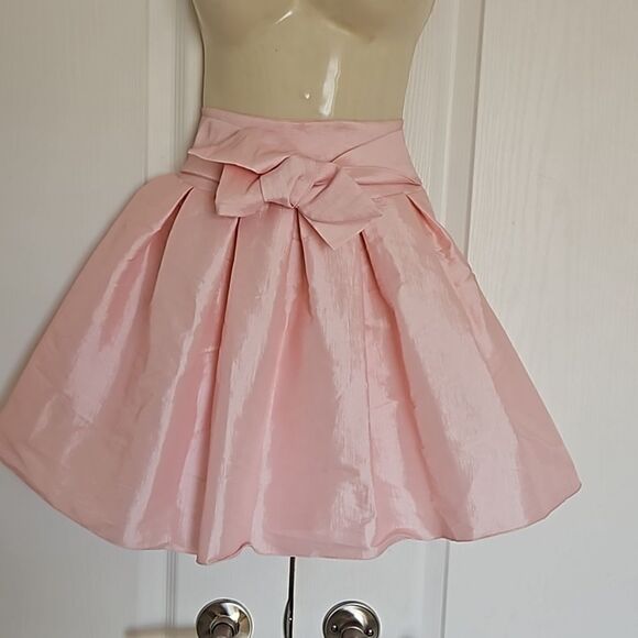 HOST PICK YaYa & Co. Pleated Mini Skirt With Front Tie Bow Medium Pink - Picture 2 of 16